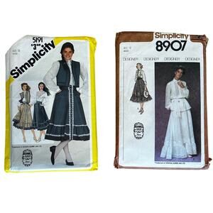 Gunne Sax Top Skirt Set Pattern Midi Maxi Skirt Two Patterns Vintage 80s RARE